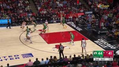 [Highlight] Caruso blocks Brogdon at the rim and Derrick Jones Jr. finishes the break with a great dunk