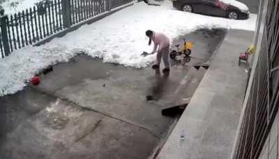 To shovle snow off the driveway 