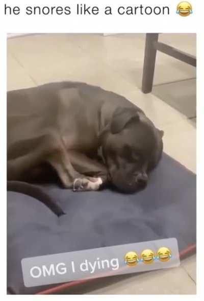 Snoring like a cartoon