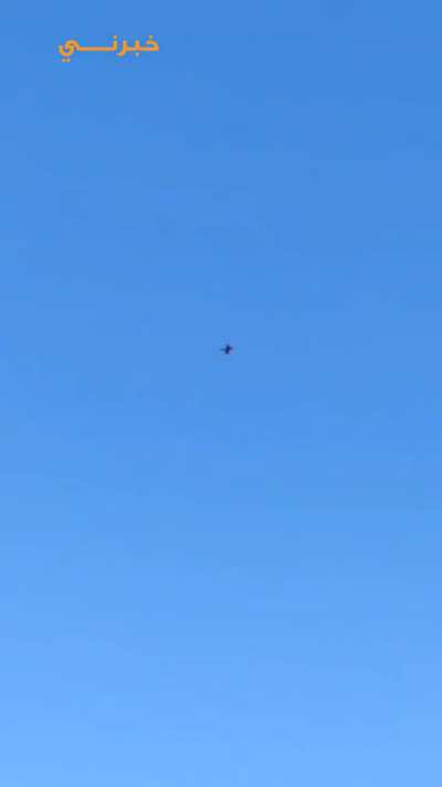 A fighter jet shoots down an Iranian drone in Jordanian skies on 06/14/2025