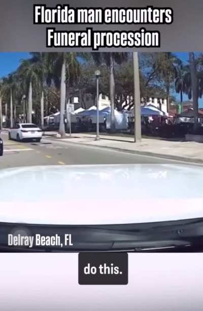 Florida man questions authority of funeral procession
