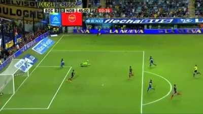 Soccer goalie got kneed in the face at full speed.