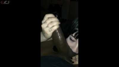 Goth chick likes huge BBC