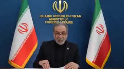 The Islamic Republic of Iran's Foreign Minister, Seyed Abbas Araghchi delivers a speech in English to the UN regarding the war crimes being committed by the US and Israel.