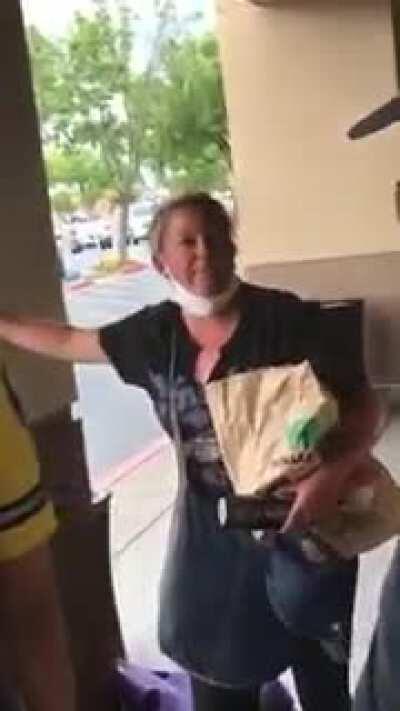 Racist shoplifter mad cuz she's not allowed on the property