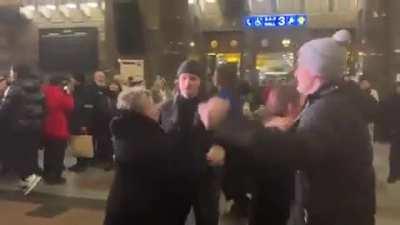 Ukrainians dancing in the subway in Kyiv