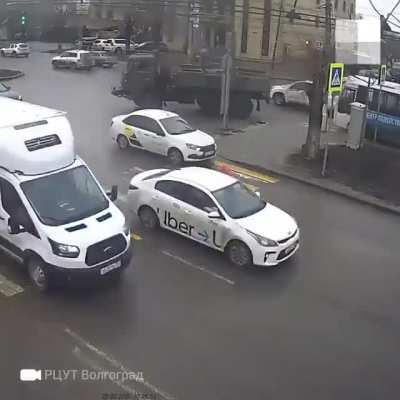 From our friends, a normal day in Russia... a day in the life of a road block!