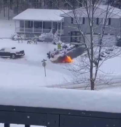 Using A Flamethrower For Snow Removal