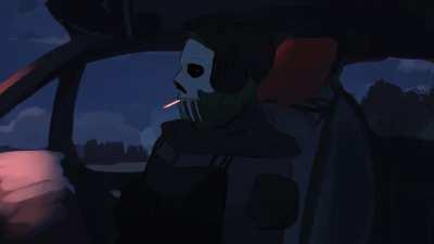 Ghost and his weird pet vampire cat