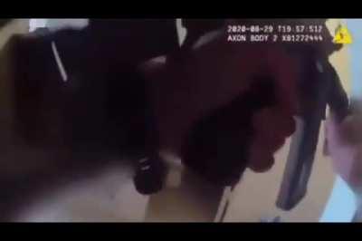 Certified badass -- Cropped vid to remove graphic content -- Other cop at the end called him a bad bitch