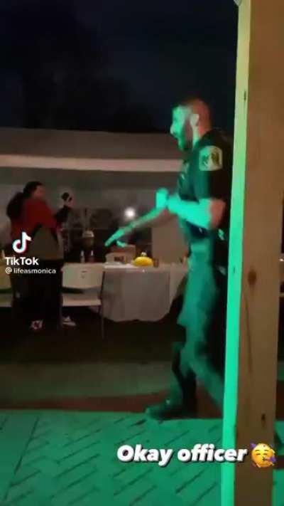 Cop decides to join in