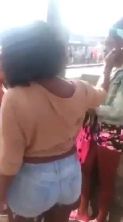Not a pin but woman gets a face full of spit for messing with the Jean short's cousin 