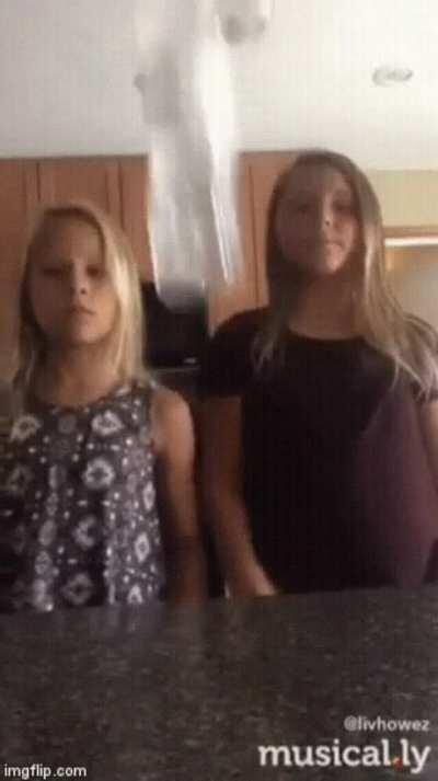 To land 2 bottle flips