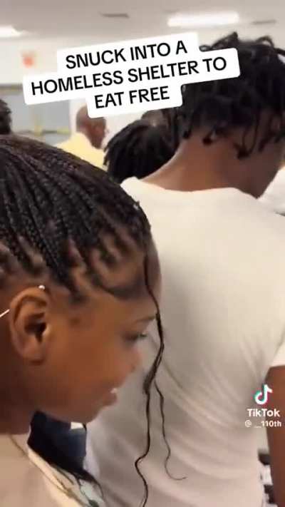 Going into a homeless shelter to steal food - for a laugh/content.