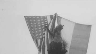 El Embajador Argentino Dr. Honorio Pueyrredon inaugura junto al Presidente de los Estados Unidos, Calvin Coolidge el monumento al Gral. Jose de San Martin en Washington D. C., 28 de octubre de 1925.