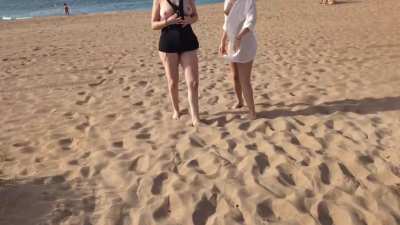 Taking a relaxing walk on the beach