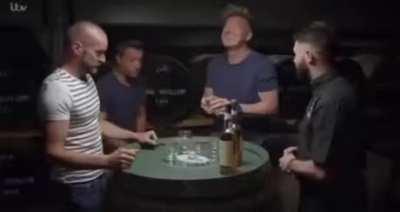 Drinking a 69.3 % alcohol whisky like it was water.