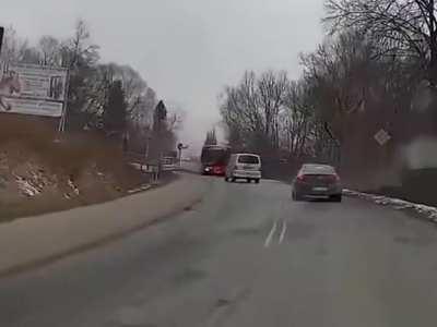 collision with the bus