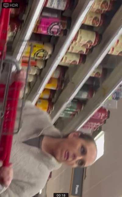 Soccer mom takes look at bulge and licks her lips for my big bulge (Dm for more vids)