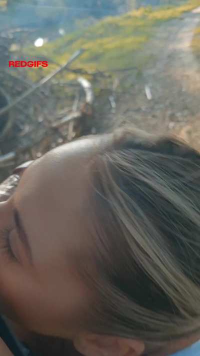 Snuck off trail to sneak into her mouth.