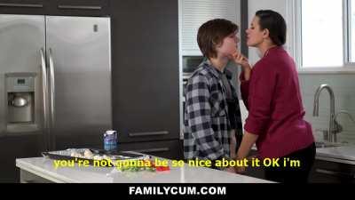 My Step Mom and Step Sis Help Me out With My Raging Boner