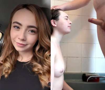 Cute selfie in the car Vs a messy facial in the shower🤭