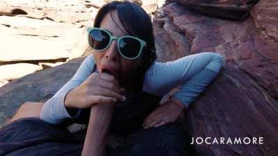 whenever I hike with my hung friend, I always try to resist his cock as long as I can. We usually make it about a quarter mile before I'm pulling him off the trail and looking for somewhere comfy to kneel