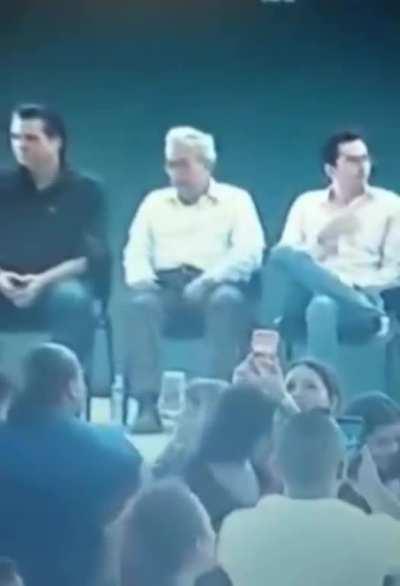 Crushing his own nuts