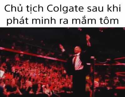 Translation: The CEO of Colgate after inventing shrimp paste