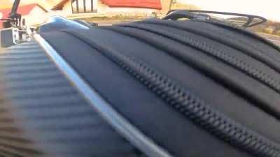 Romanian biker vs truck