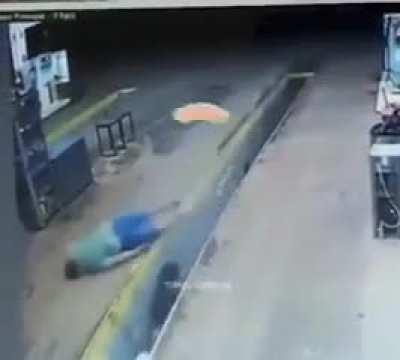 You could have looked at the ground....