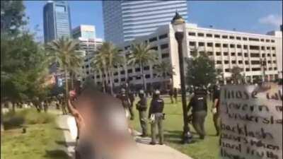 As requested the full video of my roommate being arrested in Jacksonville Fla at a protest . Protestors faces are blurred for privacy, reposting for transparency