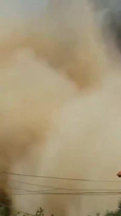 Civilian homes in Gaza, Palestine being bombed by Israeli occupation war planes on the last day of Ramadan.