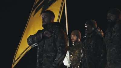 Interesting video from the infamous Azov unit, notable is the ship style Viking symbolism. This was allegedly an event in honour of fallen Azov members.