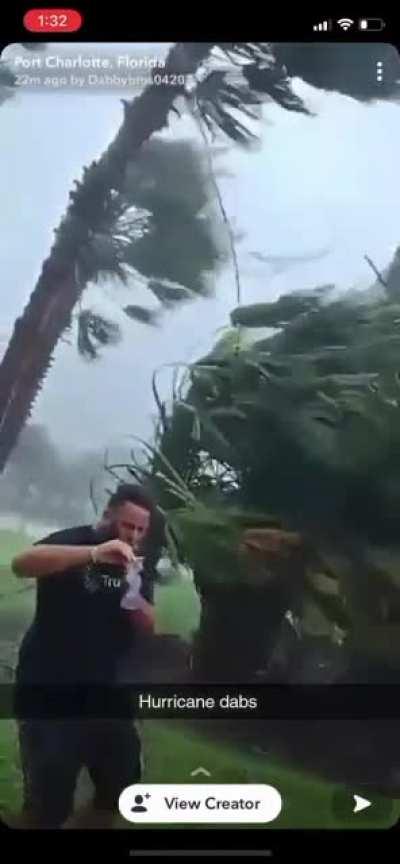 Taking dab hits in a hurricane