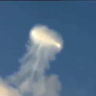 Mount Etna blowing up perfect rings on volcanic eruption..