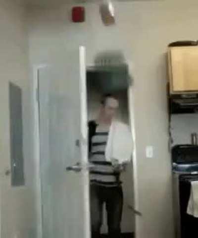 I bet he kicked every door he entered after this.