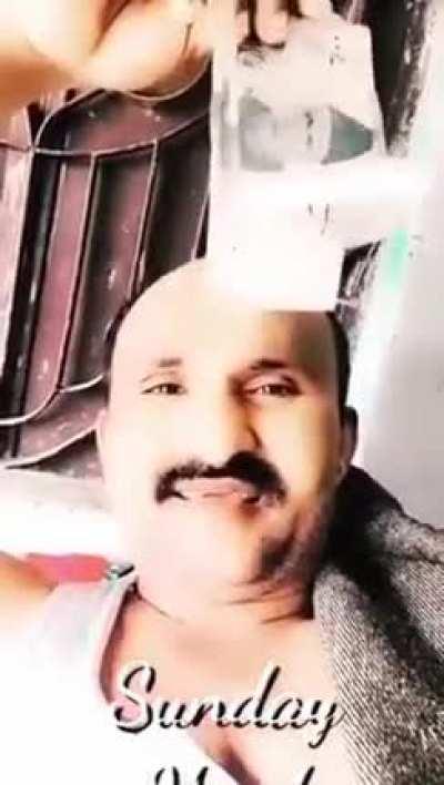 Guardiola showing off his oil money after winning the Champions League title.