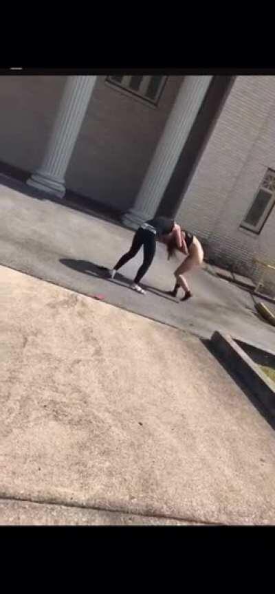 YES that crackhead IS naked fighting another crackhead outside of a church