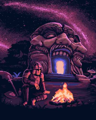 Gateway to the shivering isles. Pixel art by me