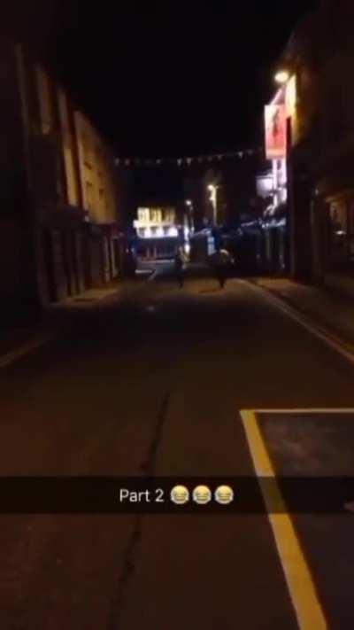 Langers racing in my home town fall down at the same time