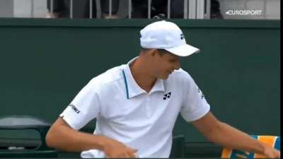 Hurkacz's banana forehand Vs Bublik :)