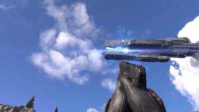 Frigate firing it’s MAC in the background