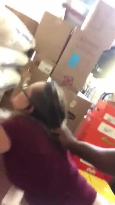 Getting stuffed on her lunch break