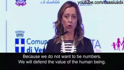 Incredible speech by Italy's next prime minister Giorgia Meloni