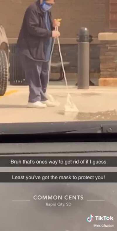 I just....... I can't.....why? At least goto the bothroom and empty it! Jesus!