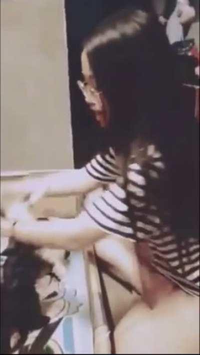 Puppy whisperer working her magic