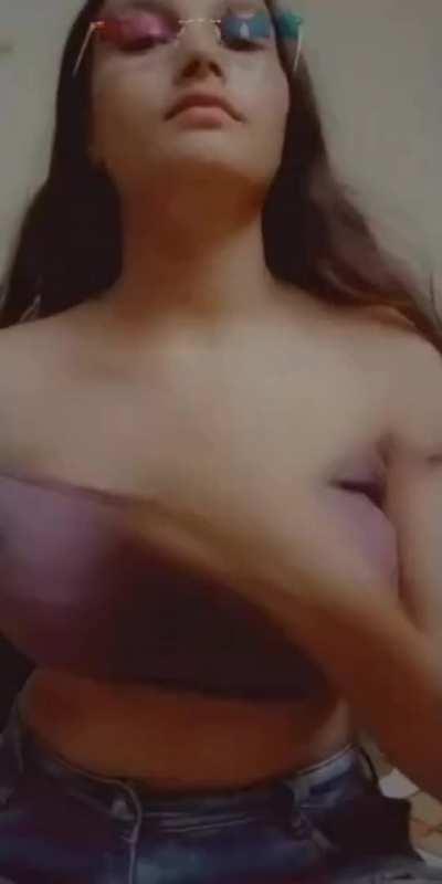 Cute GF showing B O O B S and F I N G ERING for BF (2 minutes in comments)