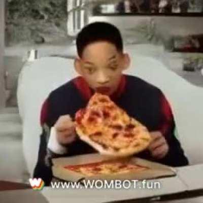 Will Smith eating pizza AI generated