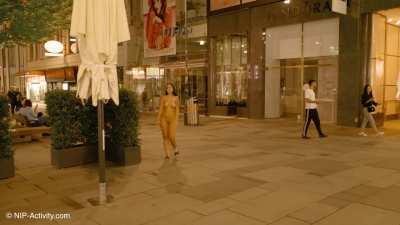 Embarrassed & completely naked in public